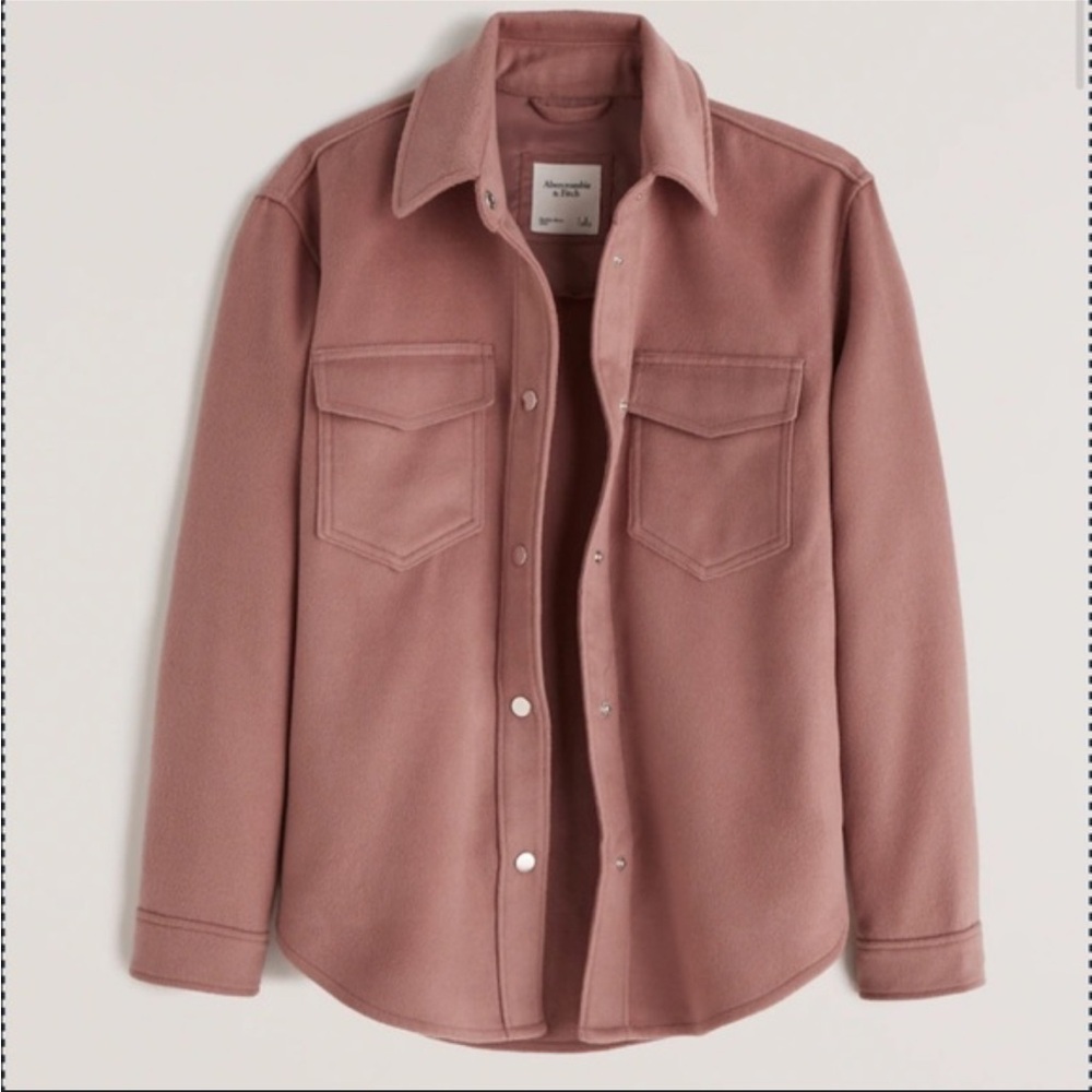 Abercrombie Pink Soft Shirt Jacket- Size XS